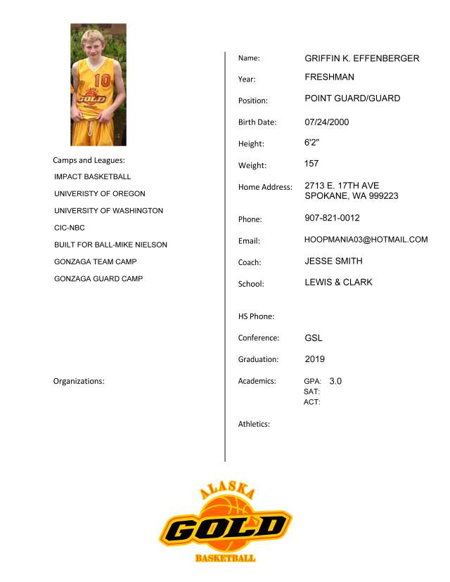 GRIFFIN Travel Player  Profile EFFENBERGER